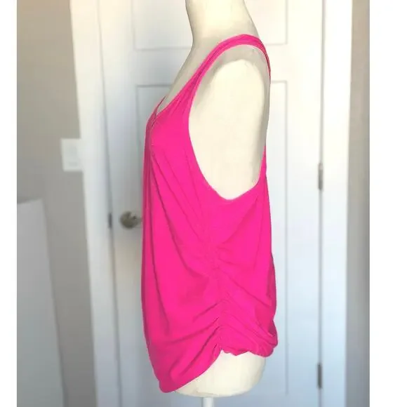 Beyond Yoga Beyond The Bump Spacedye Ruched Maternity Tank Top Sz L Neon Pink - Picture 6 of 8